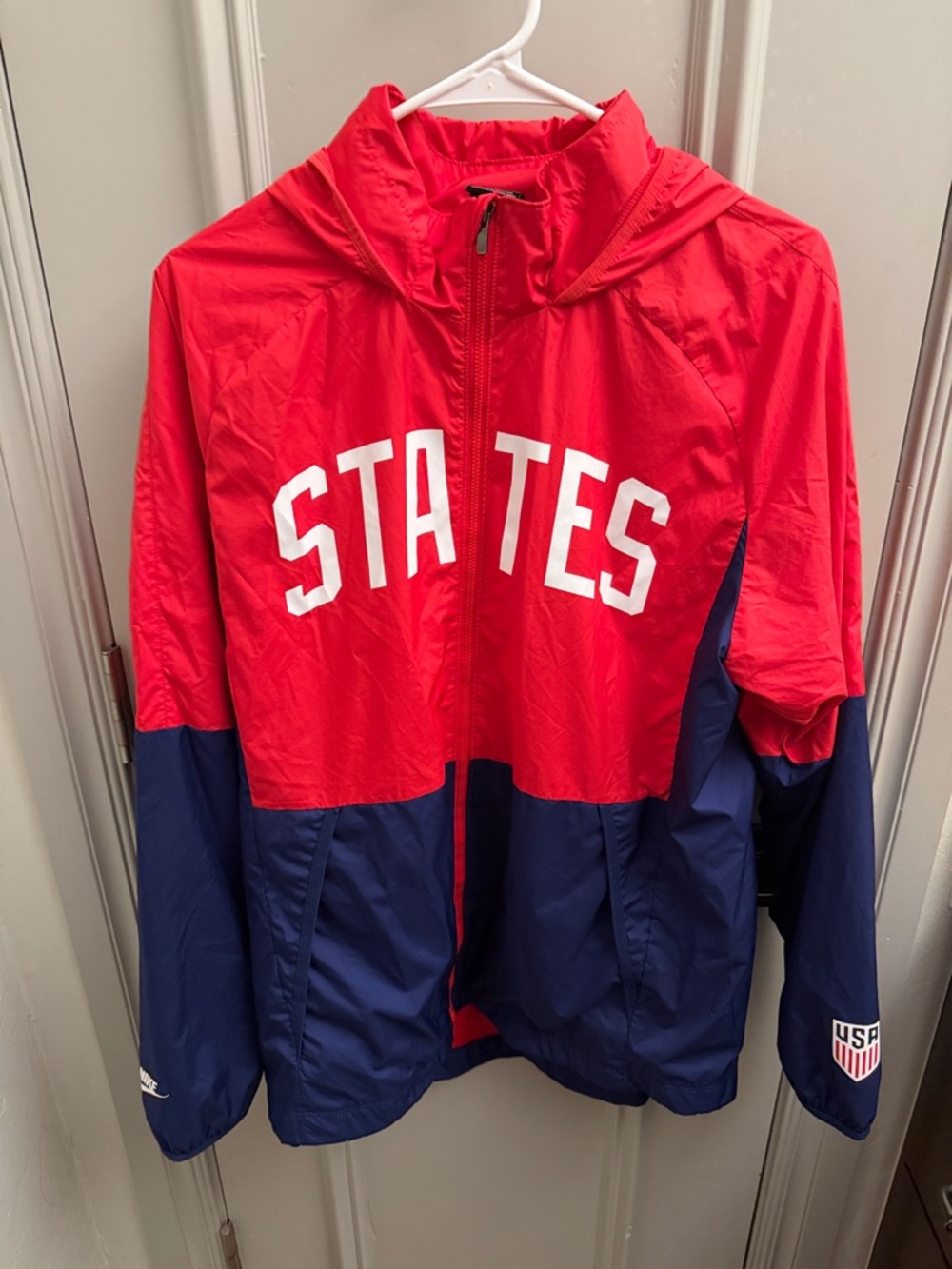 Nike USA 'STATES' Red and Navy Windbreaker Jacket